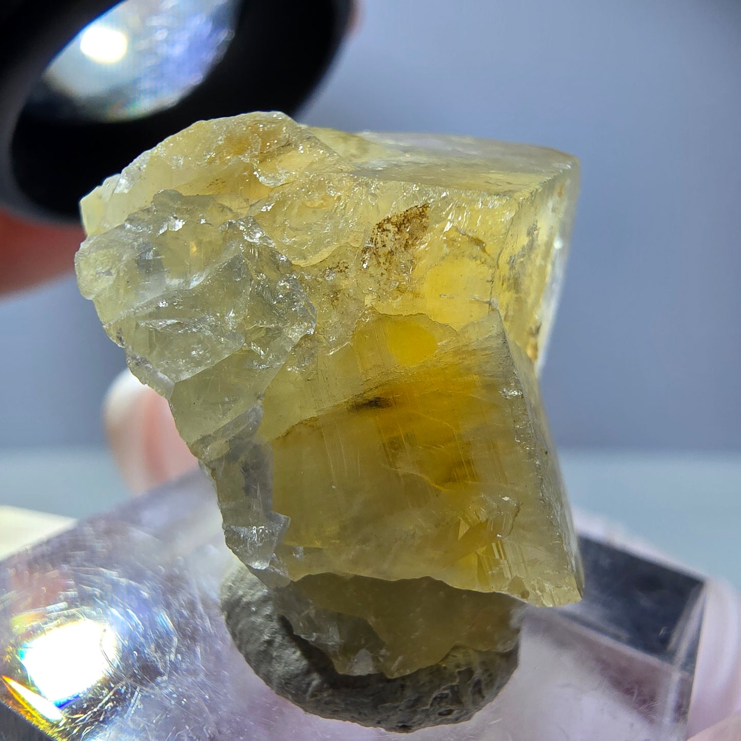 Phantom Fluorit Würfel Stufe, gelb Okorusu, Namibia 26*18*18mm