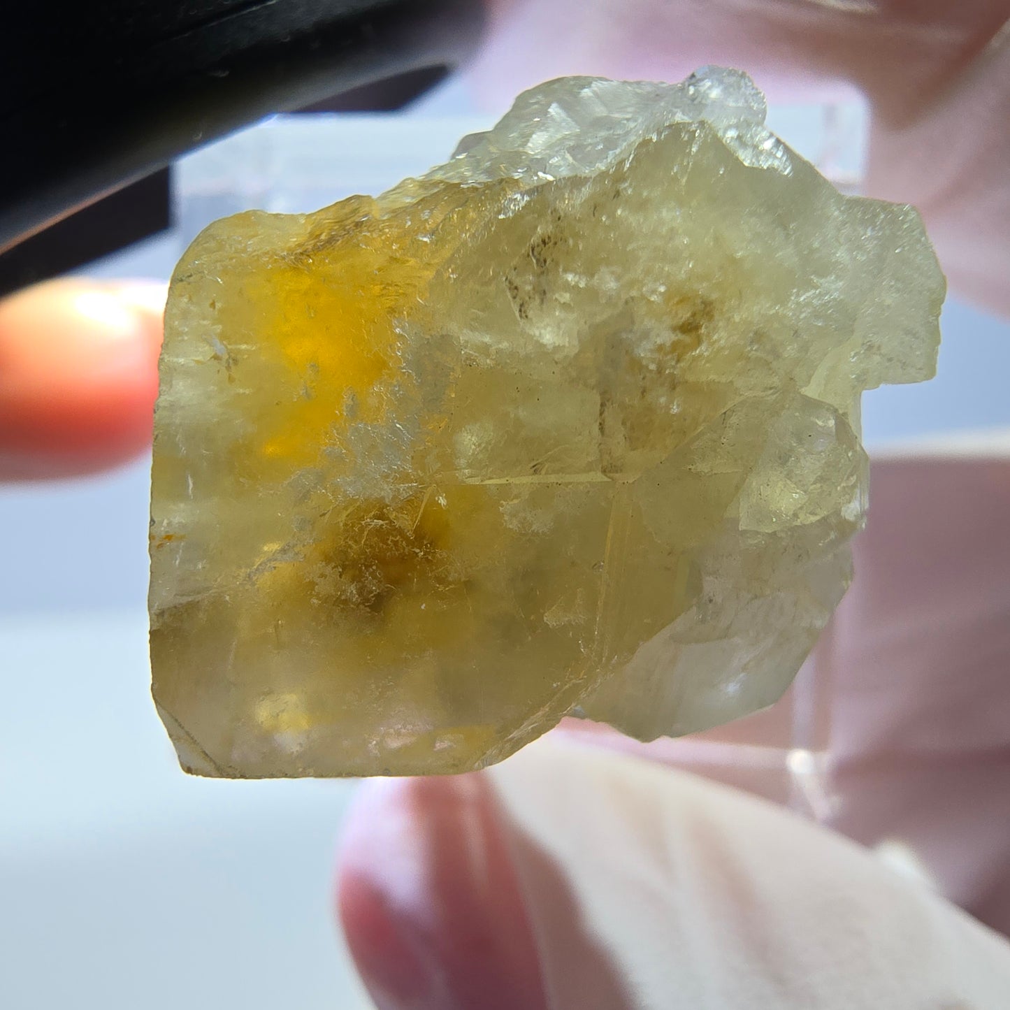 Phantom Fluorit Würfel Stufe, gelb Okorusu, Namibia 26*18*18mm