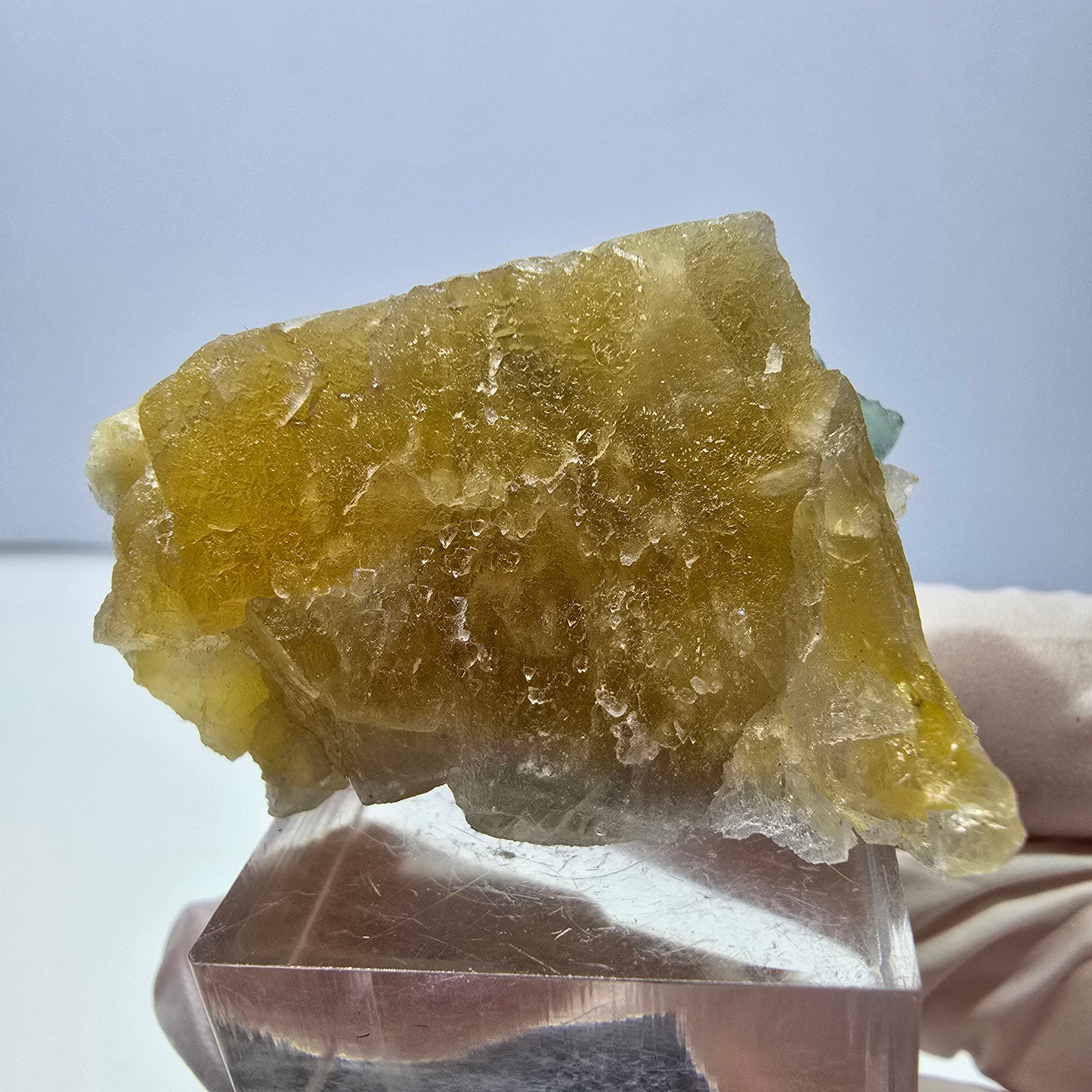Phantom Fluorit Würfel Stufe, gelb grün Okorusu, Namibia 42*28*25mm
