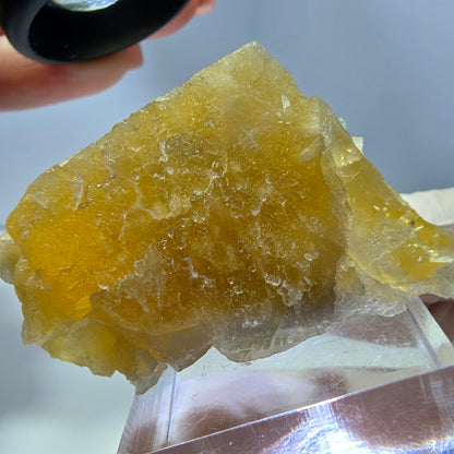 Phantom Fluorit Würfel Stufe, gelb grün Okorusu, Namibia 42*28*25mm