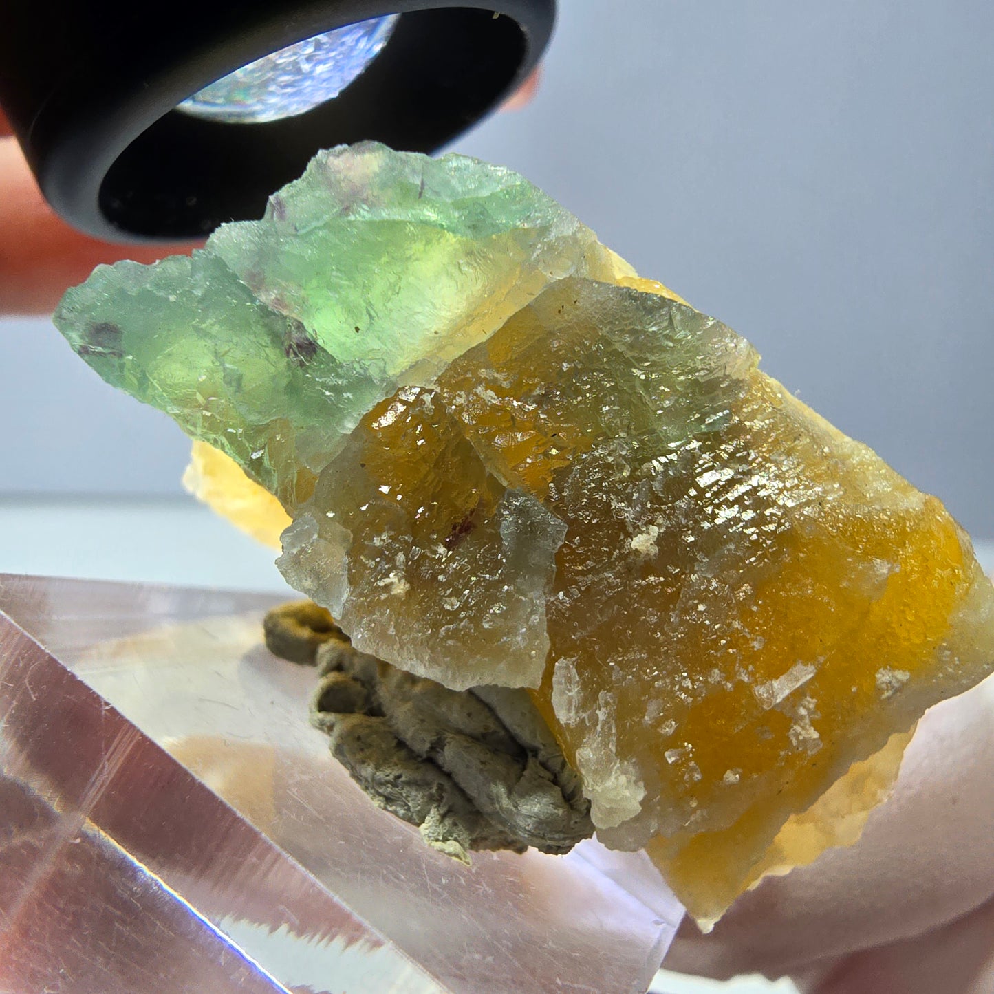 Phantom Fluorit Würfel Stufe, gelb grün Okorusu, Namibia 42*28*25mm