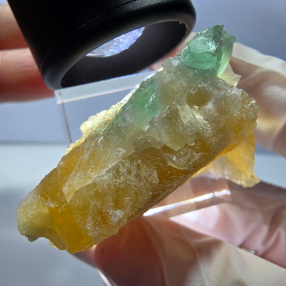 Phantom Fluorit Würfel Stufe, gelb grün Okorusu, Namibia 42*28*25mm