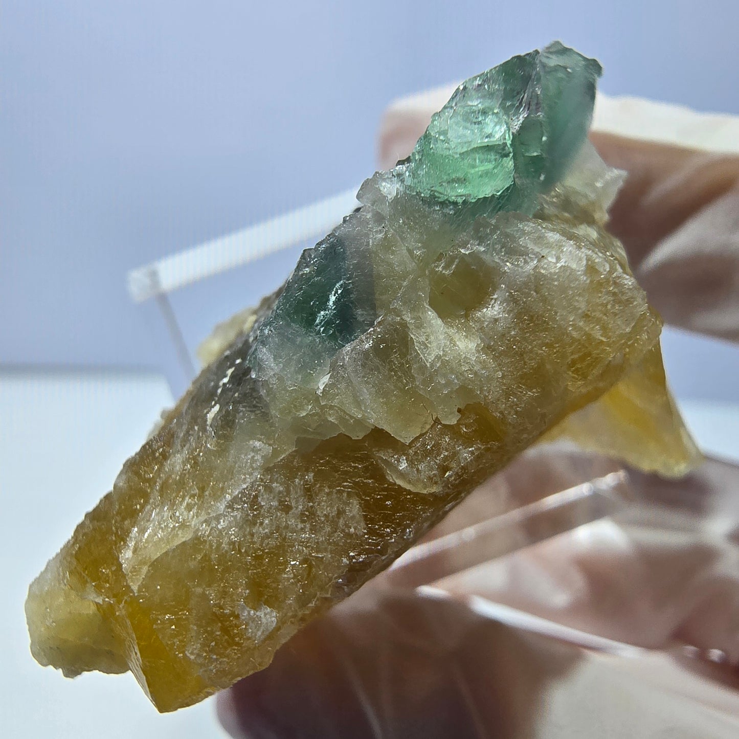 Phantom Fluorit Würfel Stufe, gelb grün Okorusu, Namibia 42*28*25mm