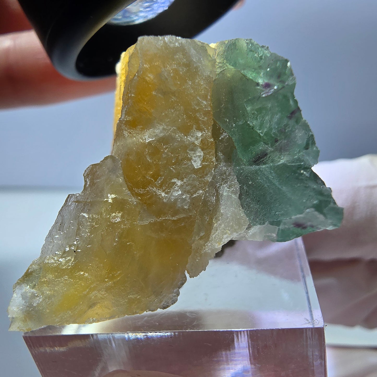 Phantom Fluorit Würfel Stufe, gelb grün Okorusu, Namibia 42*28*25mm
