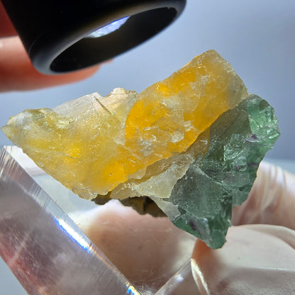 Phantom Fluorit Würfel Stufe, gelb grün Okorusu, Namibia 42*28*25mm