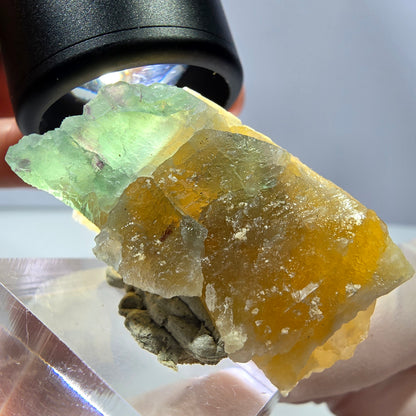Phantom Fluorit Würfel Stufe, gelb grün Okorusu, Namibia 42*28*25mm