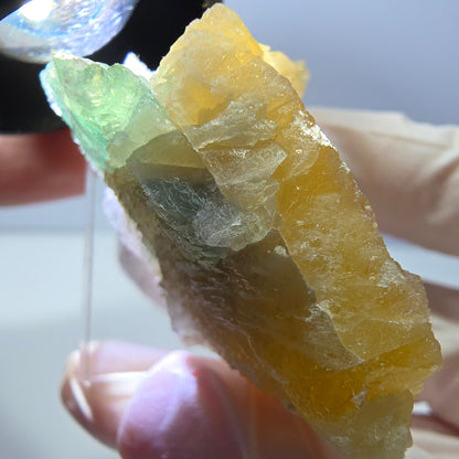Phantom Fluorit Würfel Stufe, gelb grün Okorusu, Namibia 42*28*25mm