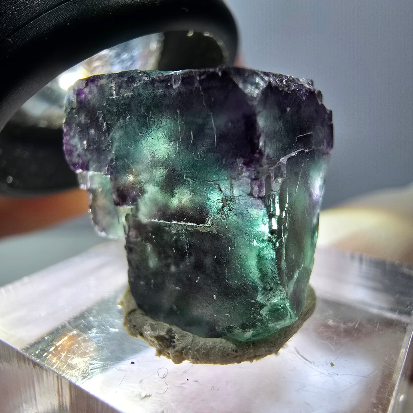 Phantom Fluorit Würfel parkettiert, grün lila Okorusu, Namibia 17*16*16mm