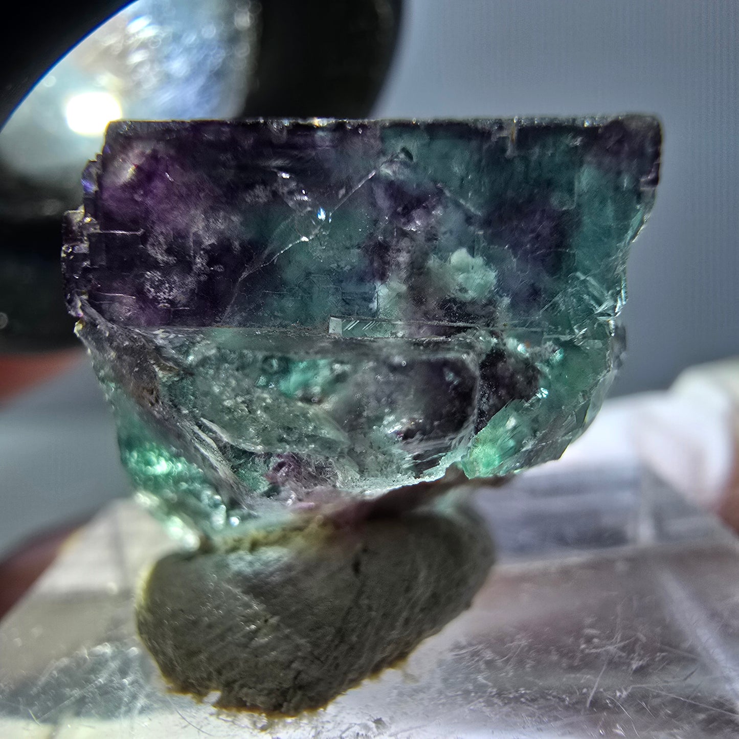 Phantom Fluorit Würfel parkettiert, grün lila Okorusu, Namibia 17*16*16mm