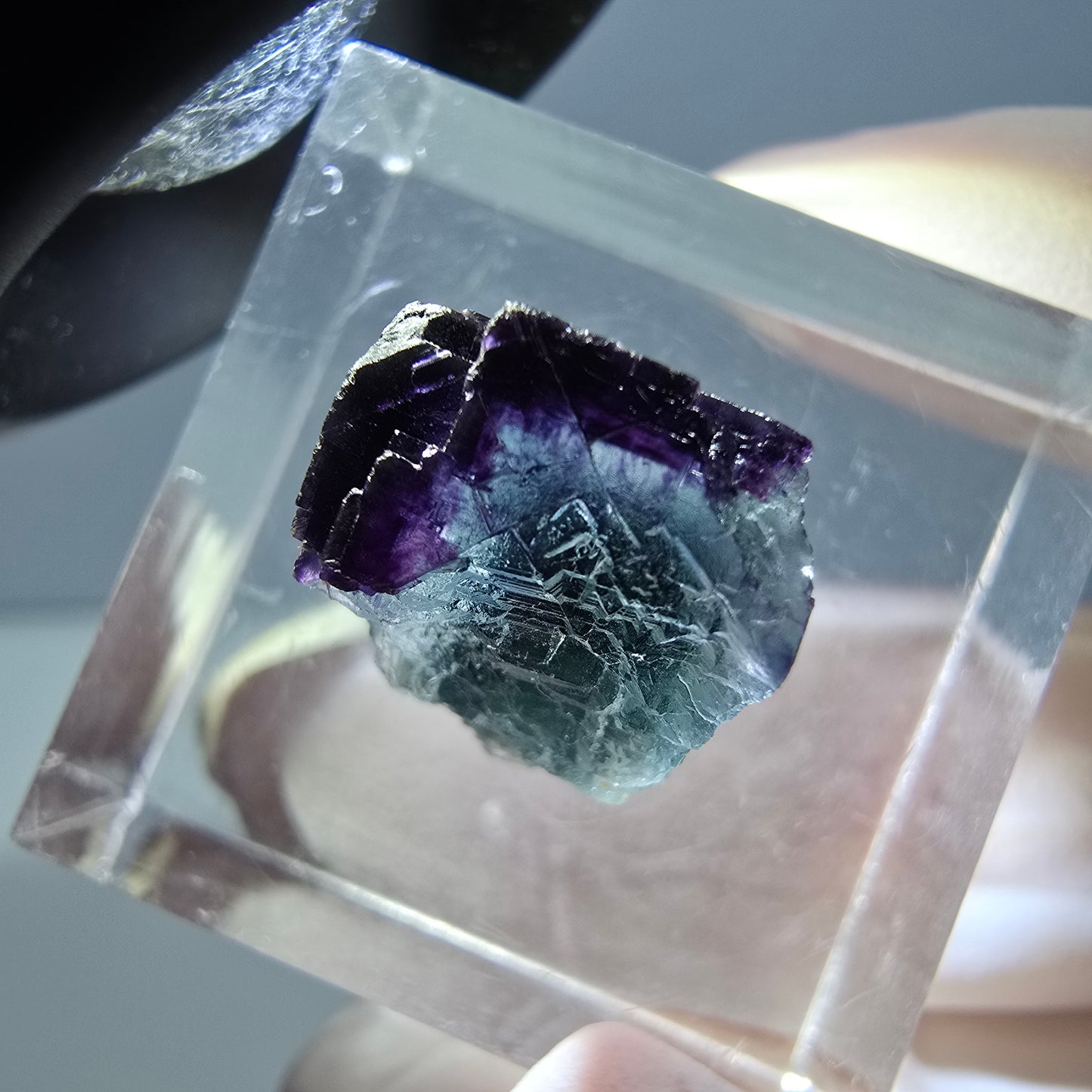 Phantom Fluorit Würfel parkettiert, grün lila Okorusu, Namibia 12*12*11mm