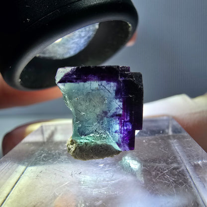 Phantom Fluorit Würfel parkettiert, grün lila Okorusu, Namibia 12*12*11mm