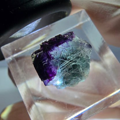 Phantom Fluorit Würfel parkettiert, grün lila Okorusu, Namibia 12*12*11mm