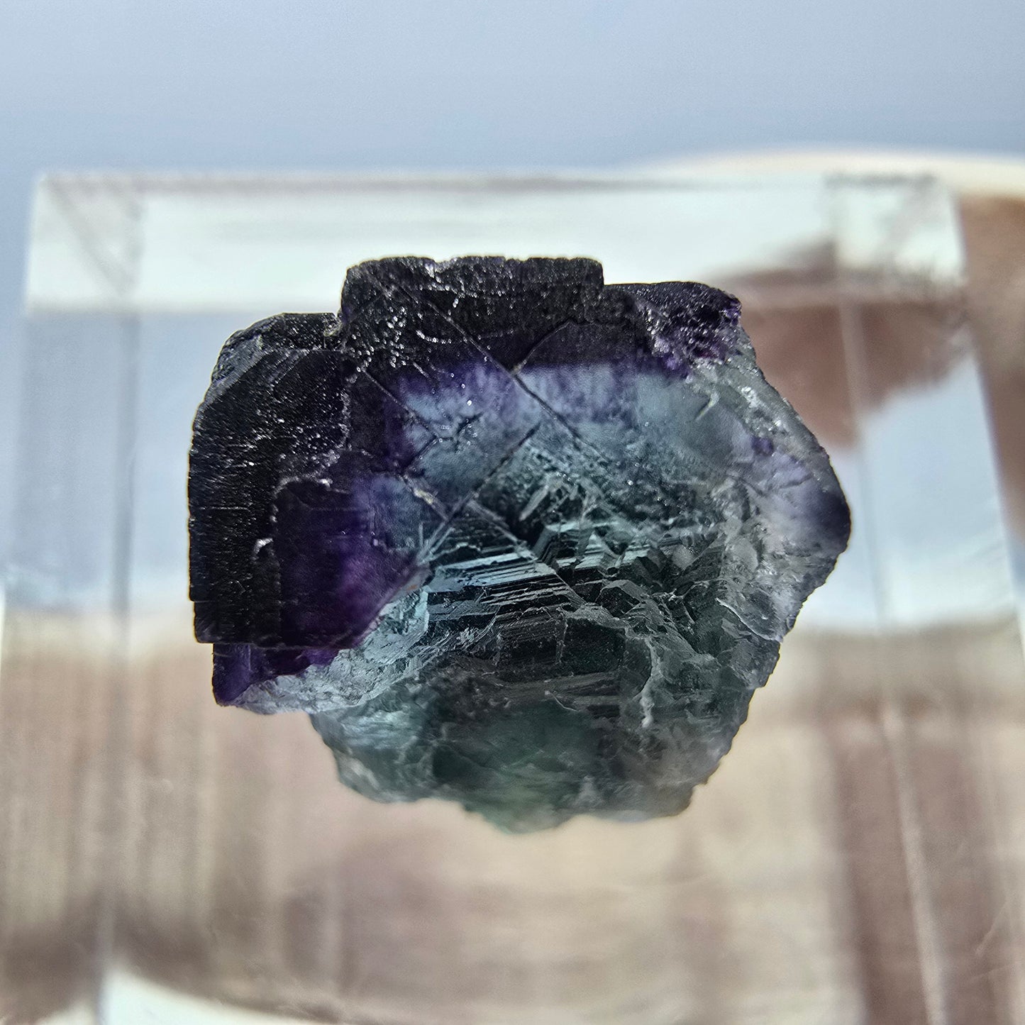 Phantom Fluorit Würfel parkettiert, grün lila Okorusu, Namibia 12*12*11mm