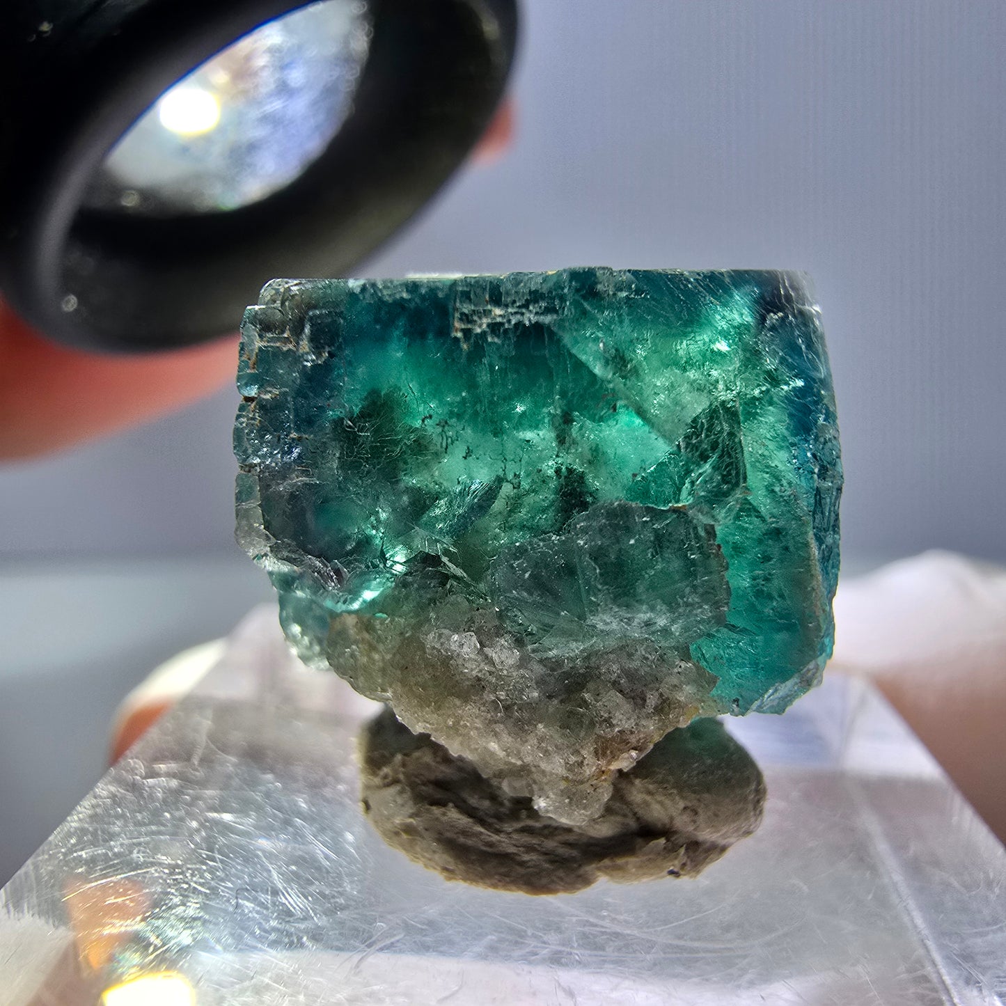 Phantom Fluorit Würfel parkettiert, grün lila Okorusu, Namibia 16*16*14mm