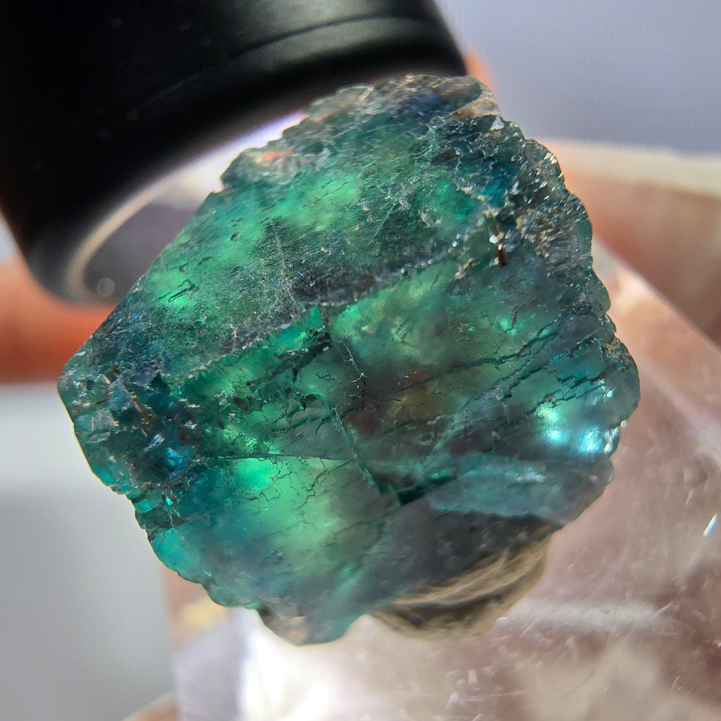 Phantom Fluorit Würfel parkettiert, grün lila Okorusu, Namibia 16*16*14mm