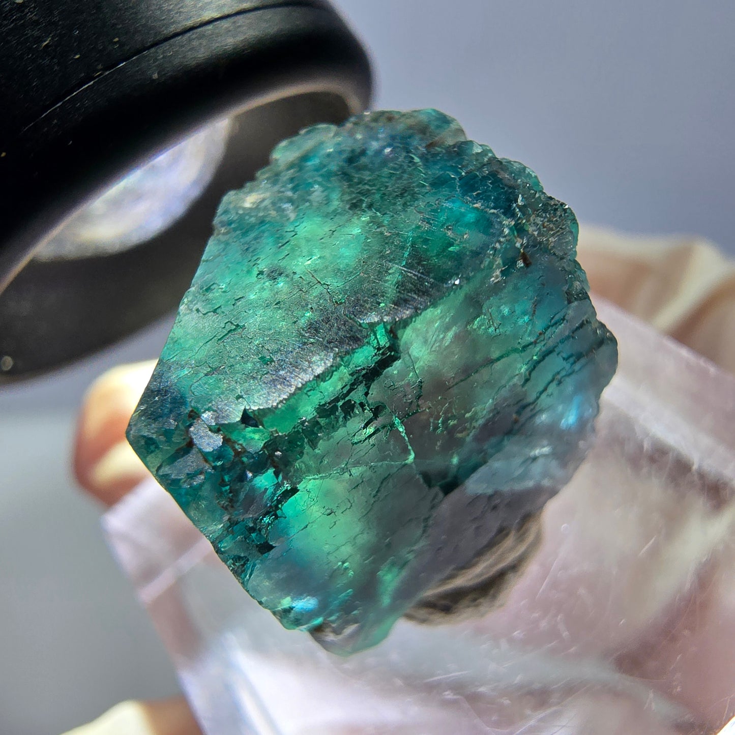Phantom Fluorit Würfel parkettiert, grün lila Okorusu, Namibia 16*16*14mm