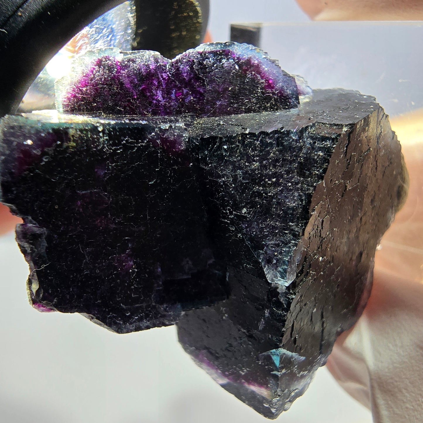 Phantom Fluorit Würfel Stufe, lila grün Okorusu, Namibia 40*33*21mm