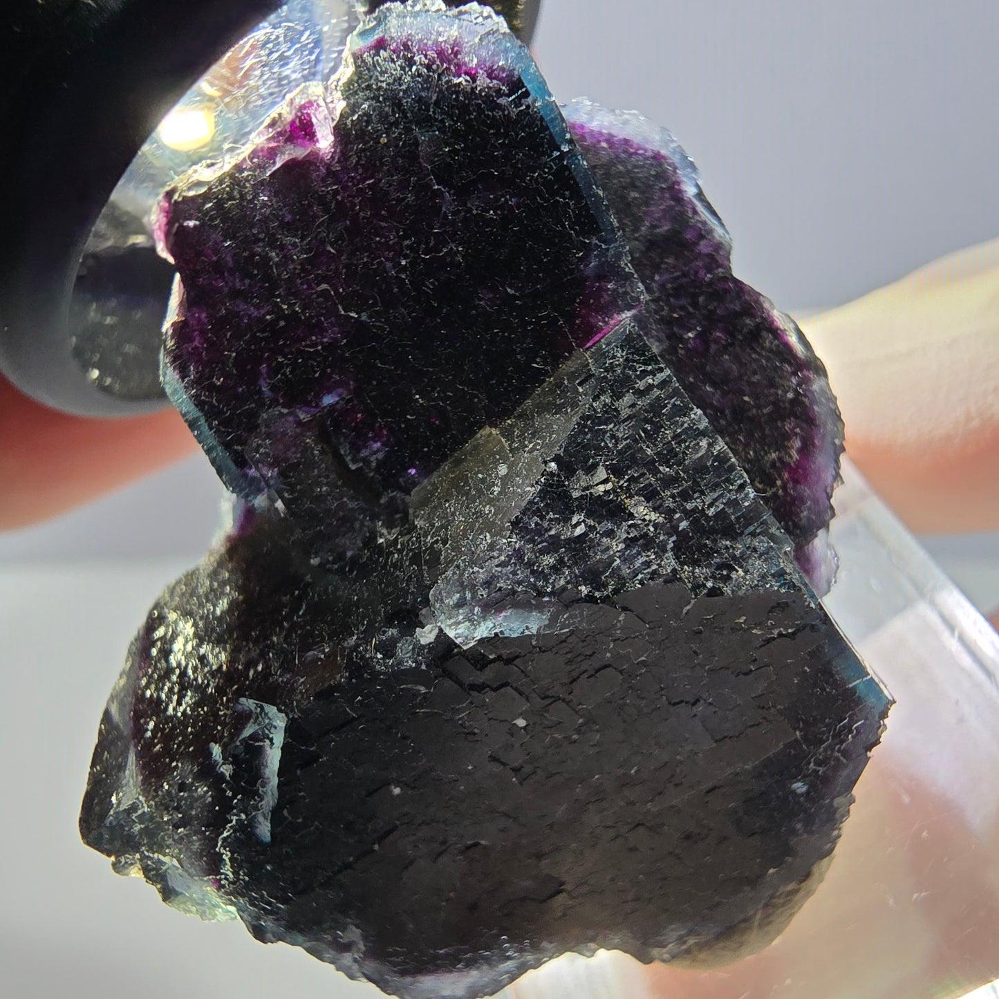 Phantom Fluorit Würfel Stufe, lila grün Okorusu, Namibia 40*33*21mm