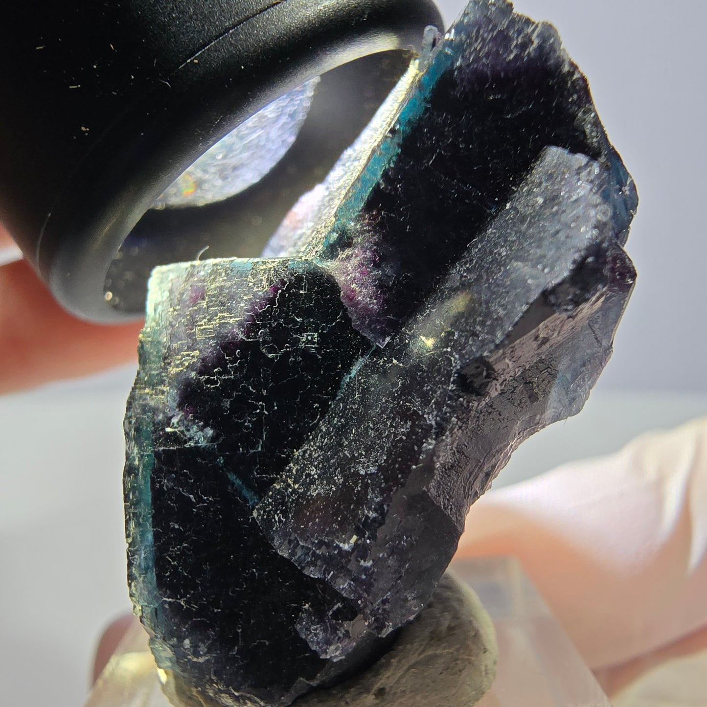 Phantom Fluorit Würfel Stufe, lila grün Okorusu, Namibia 40*33*21mm
