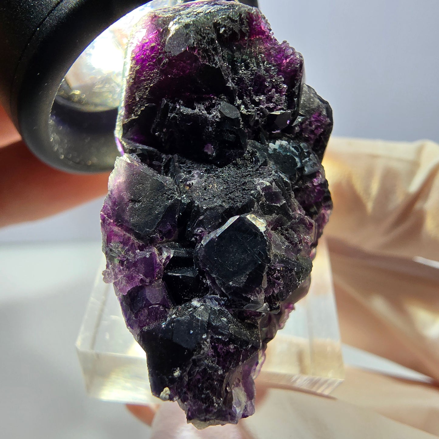 Phantom Fluorit Würfel Stufe, lila grün Okorusu, Namibia 40*29*21mm