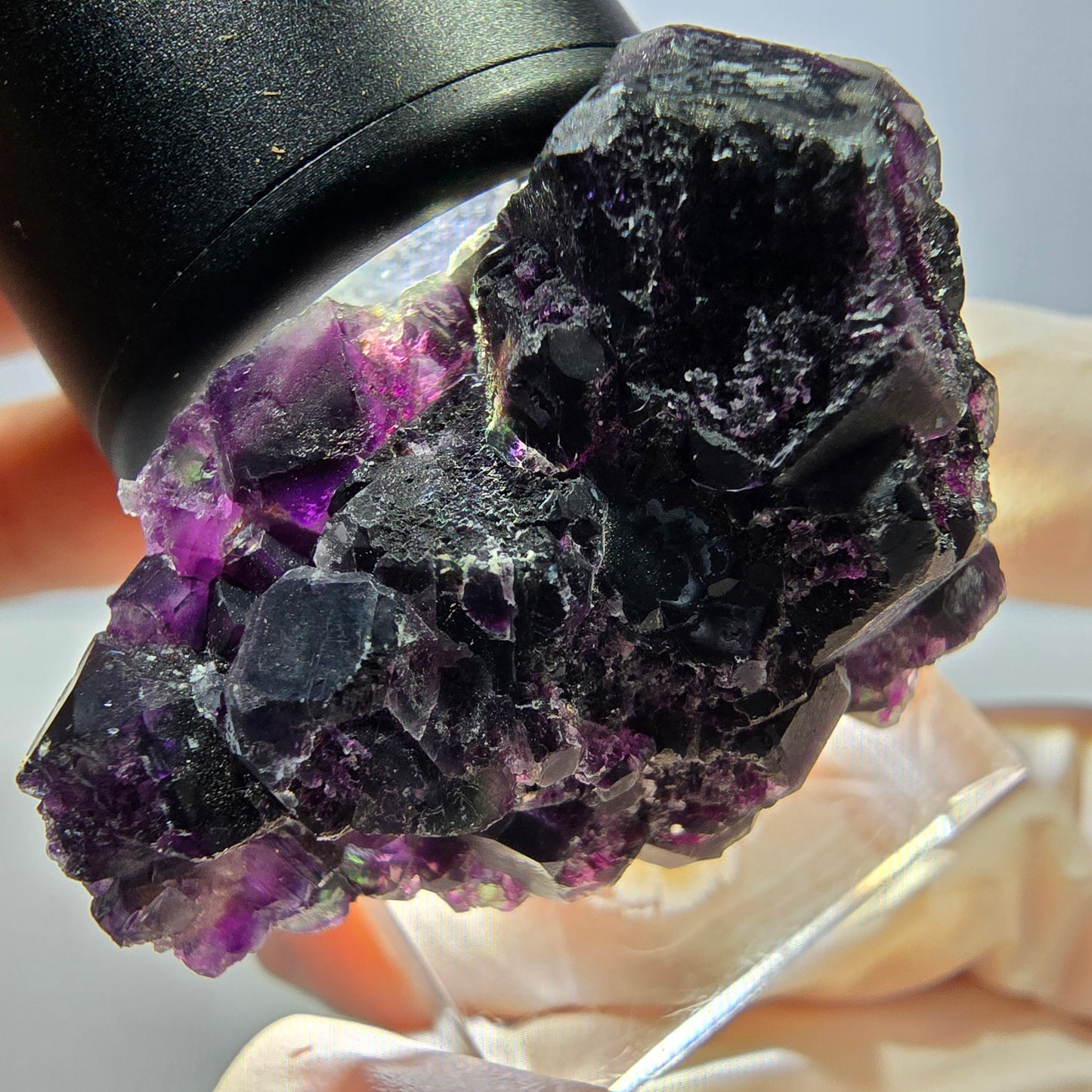 Phantom Fluorit Würfel Stufe, lila grün Okorusu, Namibia 40*29*21mm