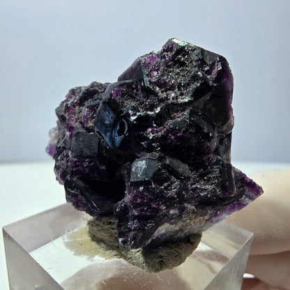Phantom Fluorit Würfel Stufe, lila grün Okorusu, Namibia 40*29*21mm