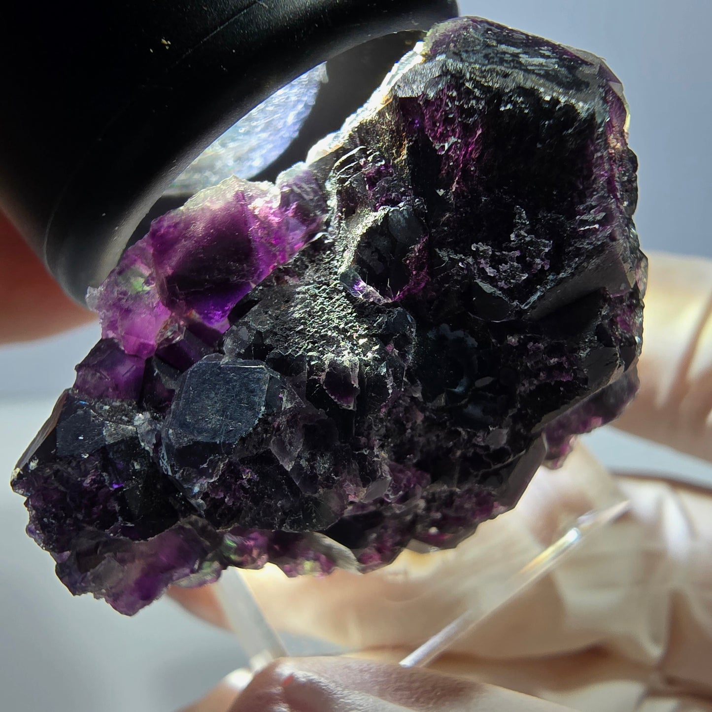 Phantom Fluorit Würfel Stufe, lila grün Okorusu, Namibia 40*29*21mm