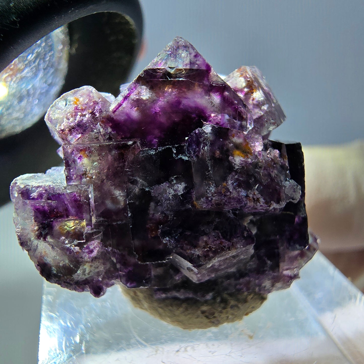 Phantom Fluorit Würfel Stufe, lila weiß Okorusu, Namibia 26*20*15mm