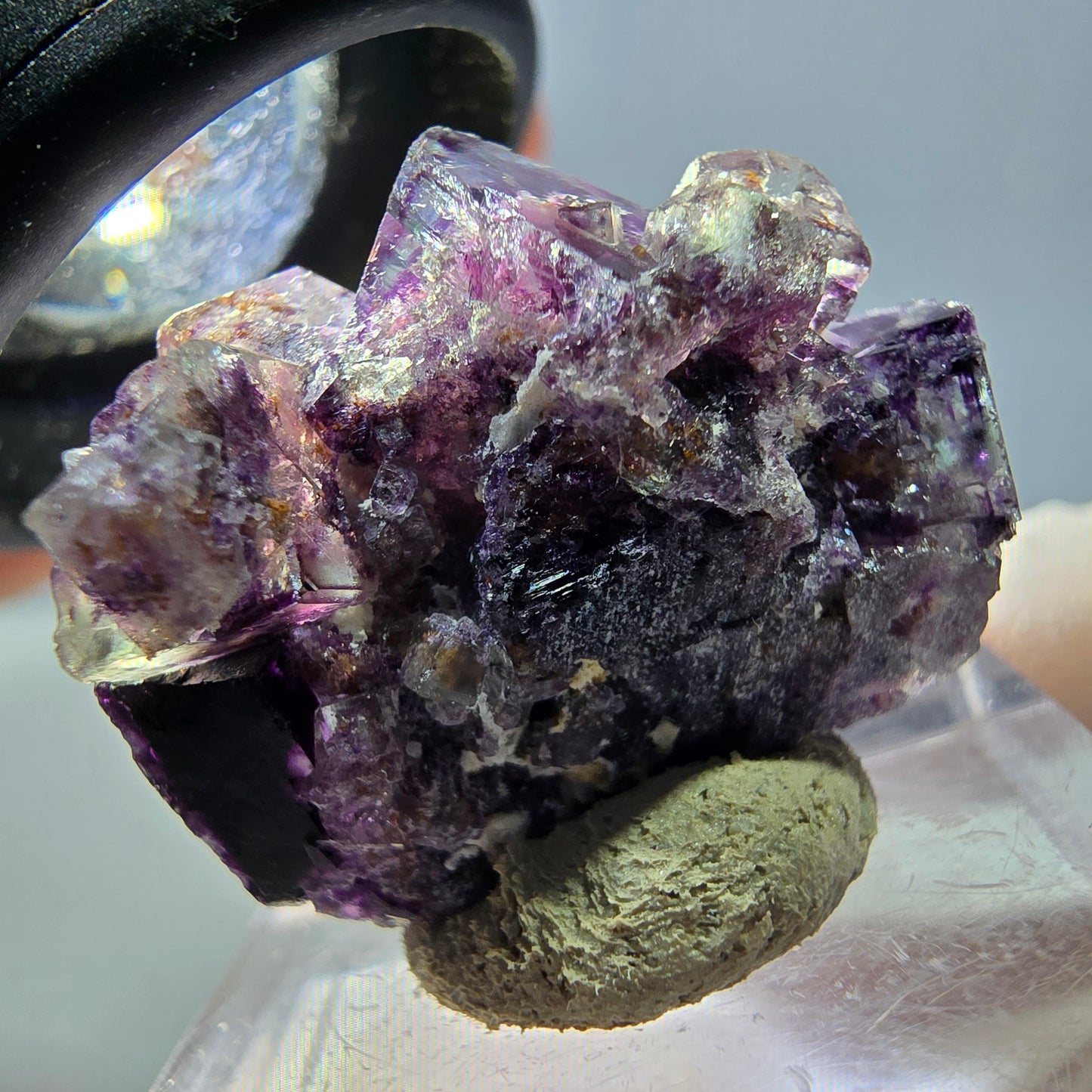 Phantom Fluorit Würfel Stufe, lila weiß Okorusu, Namibia 26*20*15mm