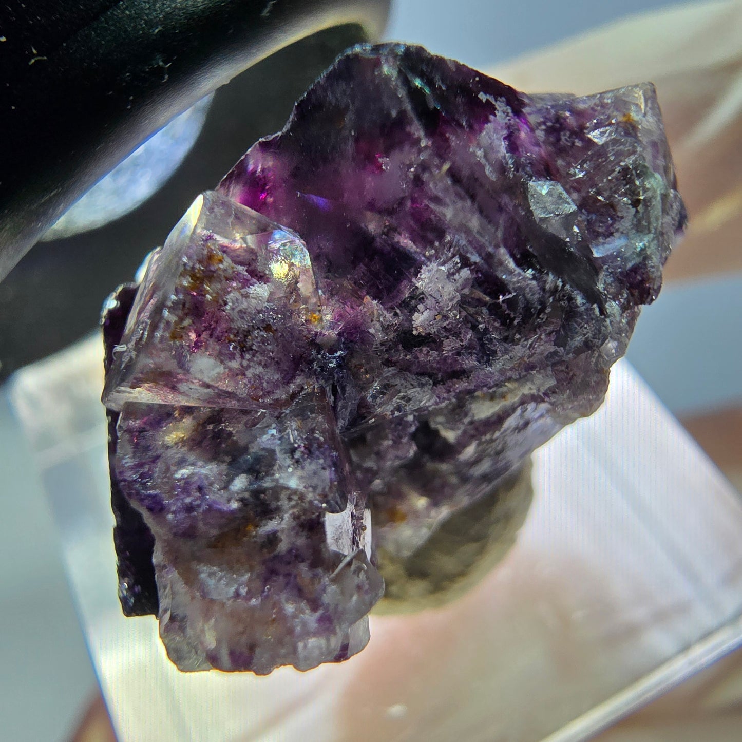 Phantom Fluorit Würfel Stufe, lila weiß Okorusu, Namibia 26*20*15mm