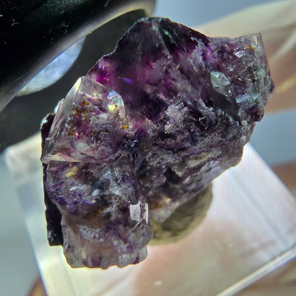 Phantom Fluorit Würfel Stufe, lila weiß Okorusu, Namibia 26*20*15mm