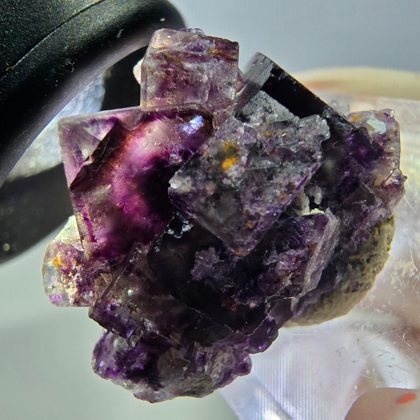 Phantom Fluorit Würfel Stufe, lila weiß Okorusu, Namibia 26*20*15mm