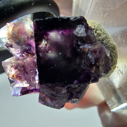 Phantom Fluorit Würfel Stufe, lila weiß Okorusu, Namibia 26*20*15mm