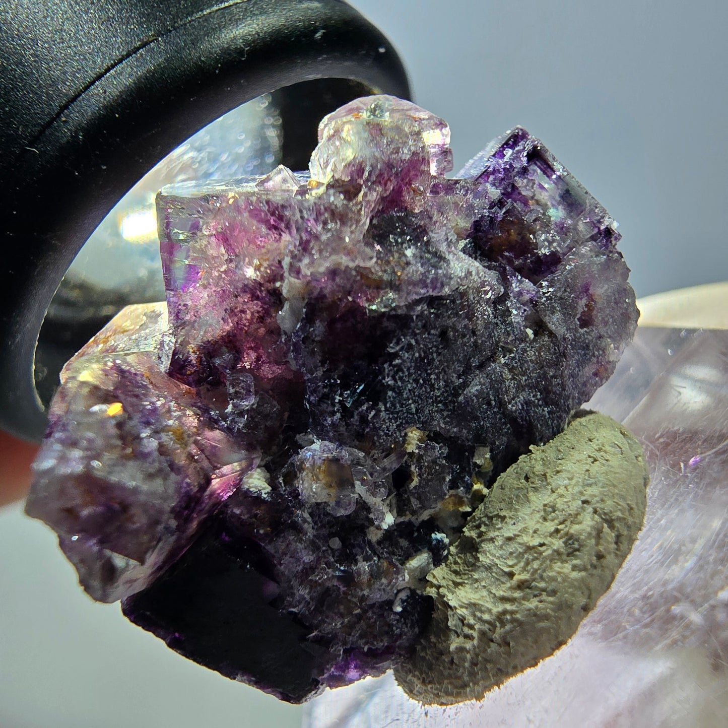 Phantom Fluorit Würfel Stufe, lila weiß Okorusu, Namibia 26*20*15mm