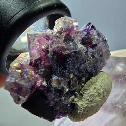 Phantom Fluorit Würfel Stufe, lila weiß Okorusu, Namibia 26*20*15mm