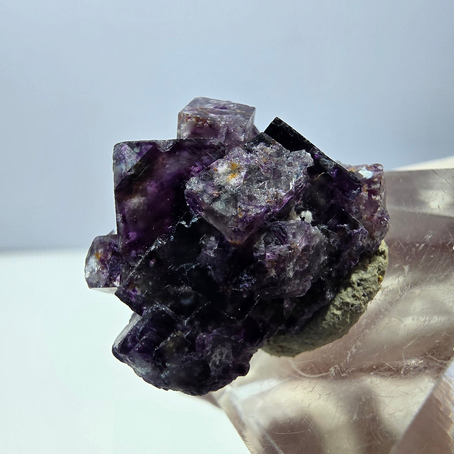 Phantom Fluorit Würfel Stufe, lila weiß Okorusu, Namibia 26*20*15mm