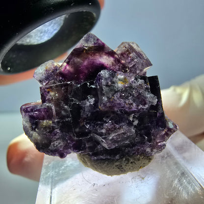 Phantom Fluorit Würfel Stufe, lila weiß Okorusu, Namibia 26*20*15mm