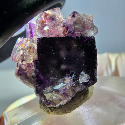 Phantom Fluorit Würfel Stufe, lila weiß Okorusu, Namibia 26*20*15mm