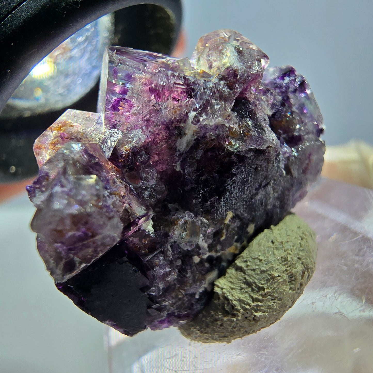 Phantom Fluorit Würfel Stufe, lila weiß Okorusu, Namibia 26*20*15mm