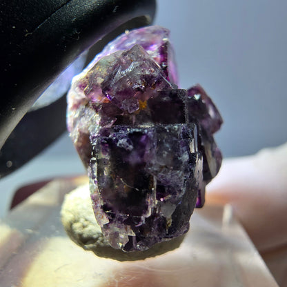 Phantom Fluorit Würfel Stufe, lila weiß Okorusu, Namibia 26*20*15mm