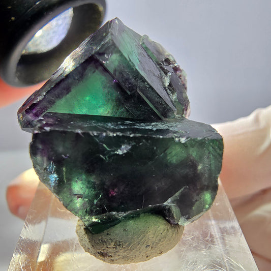 Phantom Fluorit Würfel Stufe, lila grün Okorusu, Namibia 28*22*17mm