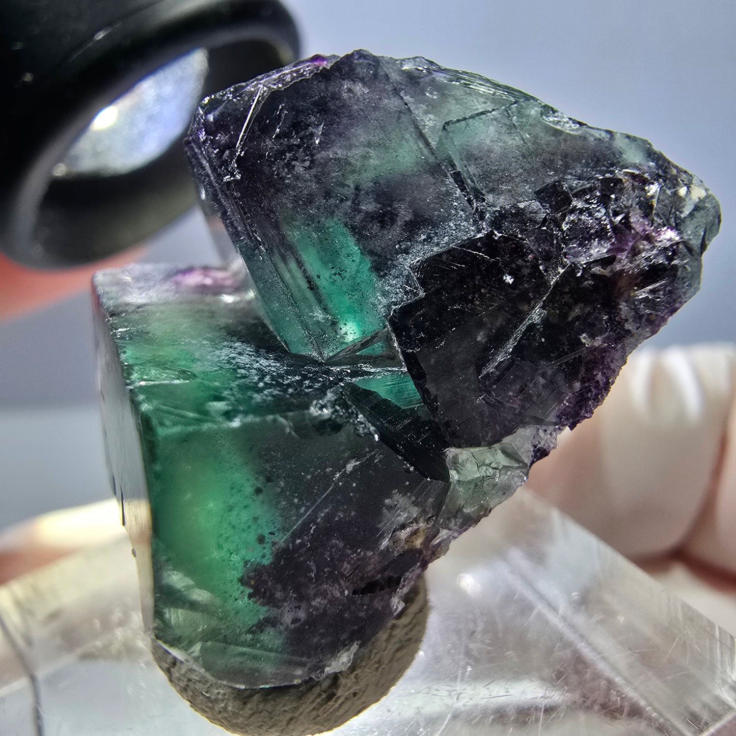 Phantom Fluorit Würfel Stufe, lila grün Okorusu, Namibia 28*22*17mm