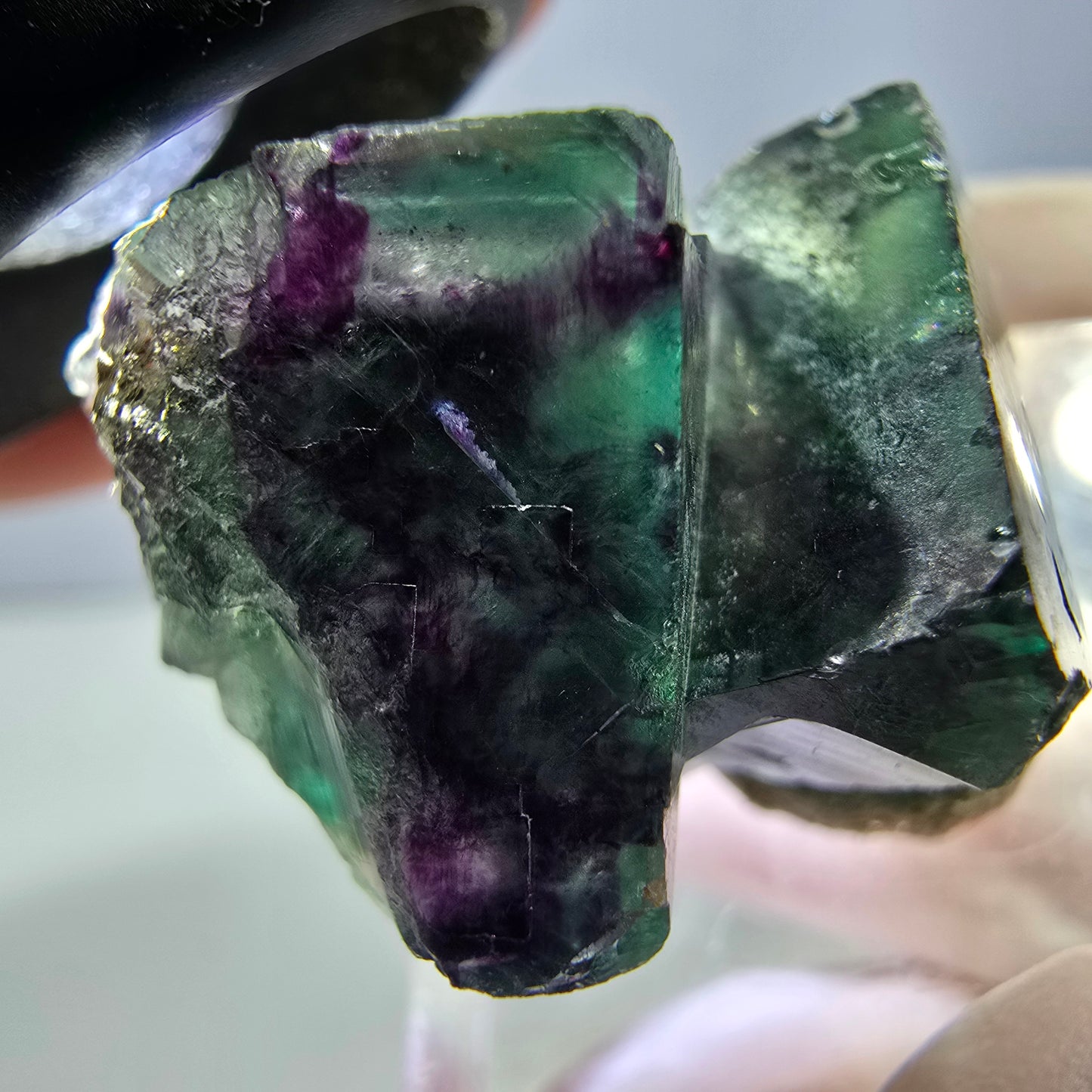 Phantom Fluorit Würfel Stufe, lila grün Okorusu, Namibia 28*22*17mm