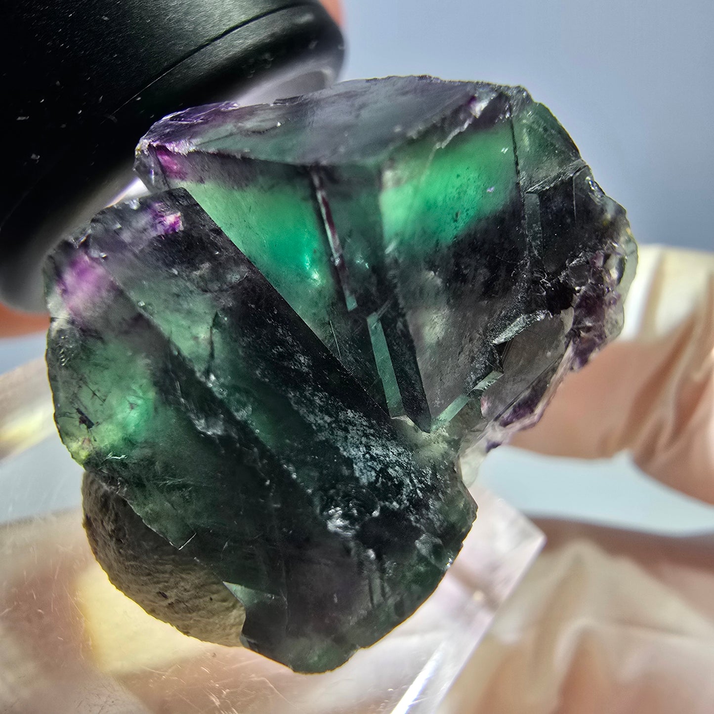 Phantom Fluorit Würfel Stufe, lila grün Okorusu, Namibia 28*22*17mm