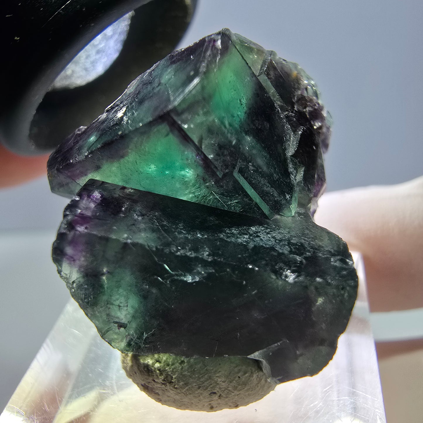 Phantom Fluorit Würfel Stufe, lila grün Okorusu, Namibia 28*22*17mm