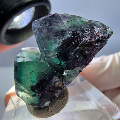 Phantom Fluorit Würfel Stufe, lila grün Okorusu, Namibia 28*22*17mm