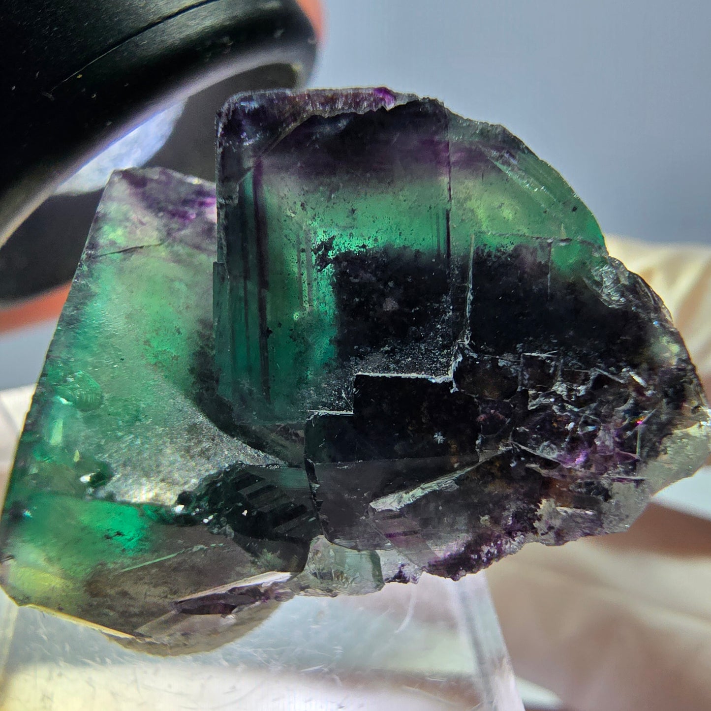 Phantom Fluorit Würfel Stufe, lila grün Okorusu, Namibia 28*22*17mm