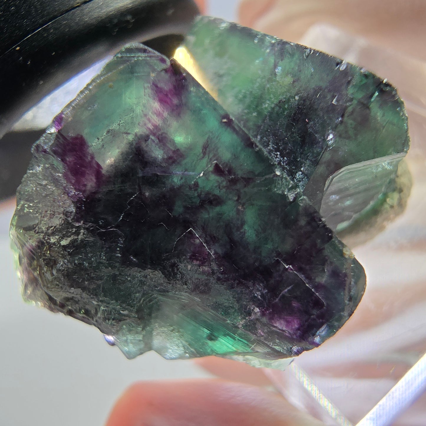 Phantom Fluorit Würfel Stufe, lila grün Okorusu, Namibia 28*22*17mm