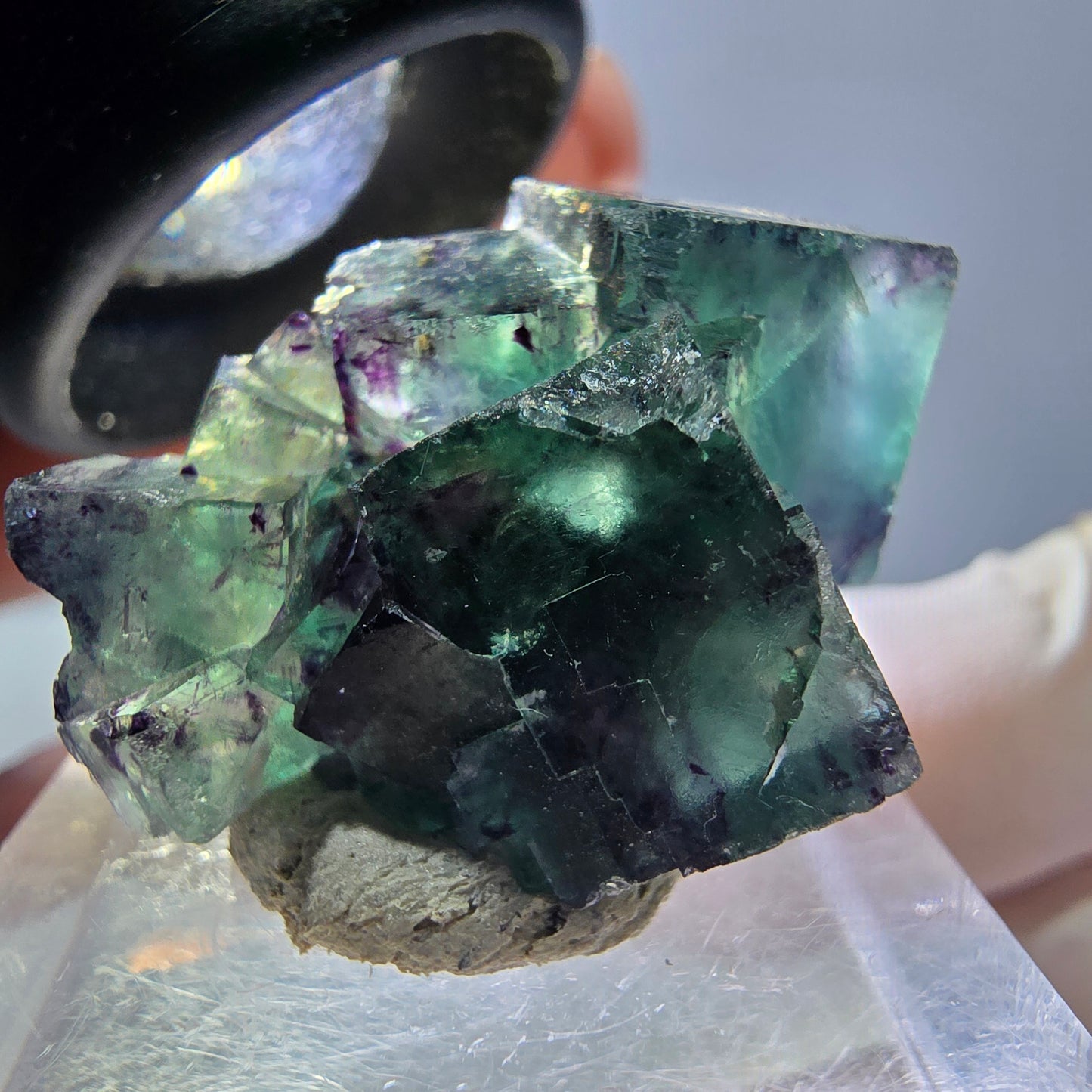 Phantom Fluorit Würfel Stufe, lila grün Okorusu, Namibia 29*23*15mm