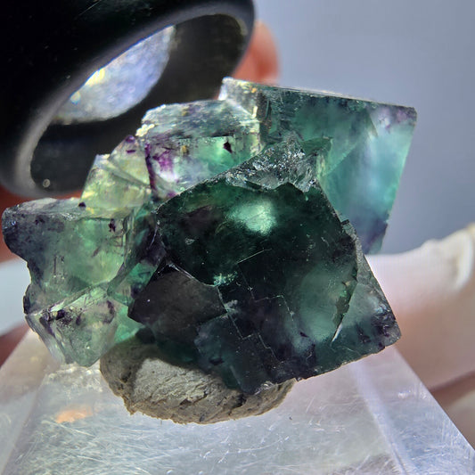 Phantom Fluorit Würfel Stufe, lila grün Okorusu, Namibia 29*23*15mm